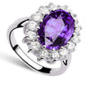 Women's Vintage Light Luxury Copper Geometric Crystal Ring With Sapphire Style Classic Princess Design