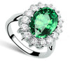 Women's Vintage Light Luxury Copper Geometric Crystal Ring With Sapphire Style Classic Princess Design