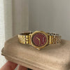 Women's Vintage Medieval Style Round Dial Watch With Flat Top Tapered Crown And Alloy Buckle