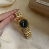 Women's Vintage Medieval Style Round Dial Watch With Flat Top Tapered Crown And Alloy Buckle