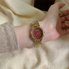 Women's Vintage Medieval Style Round Dial Watch With Flat Top Tapered Crown And Alloy Buckle