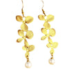 Women's Vintage Natural Geometric Stainless Steel 18K Gold Plated Leaf Earrings