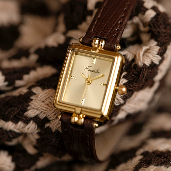 Women's Vintage Niche Light Luxury Square Watch Alloy Case Stainless Steel Clasp Mineral Strengthened Glass Mirror