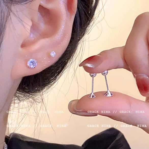 Women's Vintage Pearl Earrings With 925 Silver Needles Alloy Material Geometric Heart Bow Star Shape Electroplating