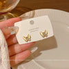 Women's Vintage Pearl Earrings With 925 Silver Needles Alloy Material Geometric Heart Bow Star Shape Electroplating