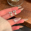 Women's Vintage Pearl Earrings With 925 Silver Needles Alloy Material Geometric Heart Bow Star Shape Electroplating