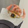 Women's Vintage Retro Archshaped Watch With Zinc Alloy Case And Strap And Stainless Steel Buckle
