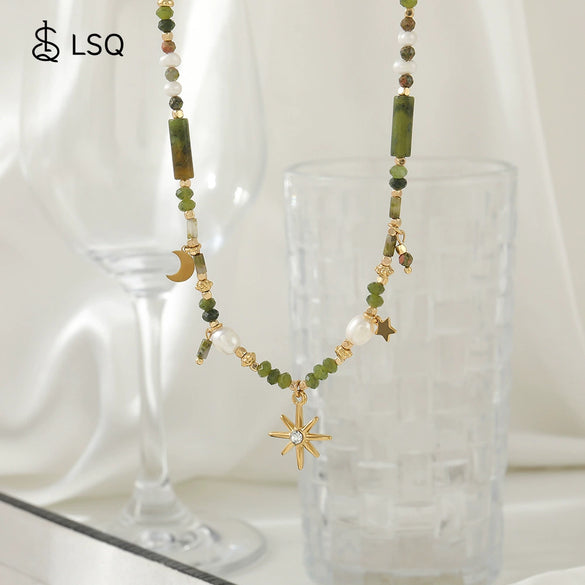 Women's Vintage Retro Geometric Handmade Beaded Copper Necklace