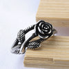 Women's Vintage Rose Flower Twist Adjustable Open Ring Silver Plated Electroplated Copper Floral Ring