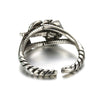 Women's Vintage Rose Flower Twist Adjustable Open Ring Silver Plated Electroplated Copper Floral Ring