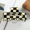 Women's Vintage Semi Round Acrylic Acetate Hair Grab Clip Handmade Ponytail Hair Accessory