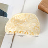 Women's Vintage Semi Round Acrylic Acetate Hair Grab Clip Handmade Ponytail Hair Accessory