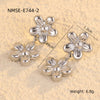 Women's Vintage Simple And Versatile Stainless Steel Flower Tassel Earrings With Electroplating