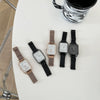 Women's Vintage Simple Style Alloy Case Adhesive Magnetic Iron Suction Stone Mesh Belt Watch