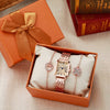 Women's Vintage Square Diamondencrusted Steel Band Quartz Watch With Zinc Alloy Case And Alloy Strap