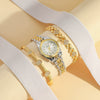 Women's Vintage Square Diamondencrusted Steel Band Quartz Watch With Zinc Alloy Case And Alloy Strap
