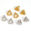 Women's Vintage Stainless Steel Geometric Triangle Hammered Earrings Electroplated With 18K Gold Minimalist Style