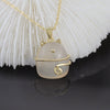Women's Vintage Sterling Silver Animal Pendant Necklace With Agate And Chalcedony Electroplated Clavicle Chain