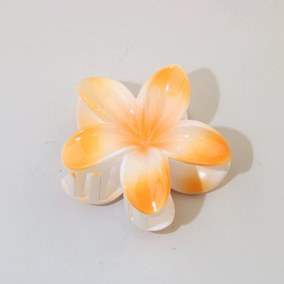 Women's Vintage Style Plumeria Flower Hair Clip Ps Material Baking Paint Process