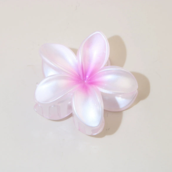 Women's Vintage Style Plumeria Flower Hair Clip Ps Material Baking Paint Process