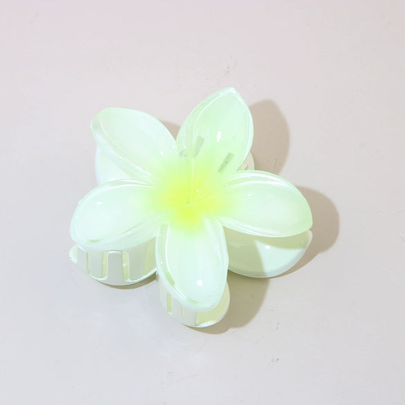 Women's Vintage Style Plumeria Flower Hair Clip Ps Material Baking Paint Process