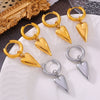 Women's Vintage Trendy Heartshaped 316L Stainless Steel Earrings Plated With 18K Gold