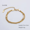 Women's Vintage Wave Pattern Titanium Steel And Stainless Steel 18K Gold Electroplated Bracelet