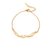 Women's Vshaped Pearl Clavicle Necklace With Titanium Steel Chain And Real Gold Plated Brass Hardware