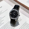 Women's Watch Alloy Case Genuine Leather Strap Round Dial Luxury Leisure Style Diamond Starry Sky Face