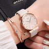 Women's Watch Alloy Case Imitation Leather Strap Round Dial Leisure Style Sunflower Design Quartz