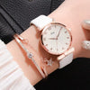 Women's Watch Alloy Case Imitation Leather Strap Round Dial Leisure Style Sunflower Design Quartz