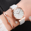 Women's Watch Alloy Case Imitation Leather Strap Round Dial Leisure Style Sunflower Design Quartz