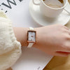 Women's Watch Alloy Case Ordinary Glass Mirror Square Dial Retro Light Luxury Leisure Style