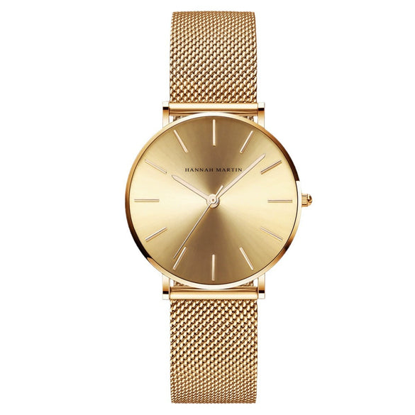 Women's Watch Alloy Case Stainless Steel Band Round Dial Leisure Style