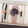 Women's Watch Fashion Allmatch Round Alloy And Pu Watch With Spiral Crown And Concealed Buckle