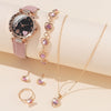 Women's Watch Fashion Allmatch Round Alloy And Pu Watch With Spiral Crown And Concealed Buckle