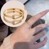 Women's Water Drop Cut Out Geometric Titanium Steel Ring With 18K Gold Electroplating Non Fading Niche Design