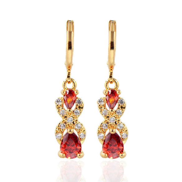 Women's Water Drop Earrings With Purple Rhinestone Gemstone Inlay Constellation Pattern Zinc Alloy Fashion Jewelry Wholesale