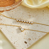Women's Water Drop Geometric Pendant Necklace In Stainless Steel With Zircon Rhinestone Inlay And 18K Vacuum Plated Finish