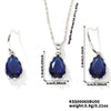 Women's Water Drop Rhinestone Necklace And Earrings Jewelry Set In Electroplated Copper With Snake Bone Chain