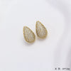 Women's Water Drop Shape Copper Electroplated Diamond Earrings Fashionable And Light Luxury