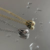 Women's Water Drop Sterling Silver Clavicle Chain With Geometric Pattern And Platinum Plated Electroplating