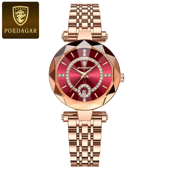 Women's Waterproof Ultrathin Fashion Quartz Watch Alloy Case Stainless Steel Strap Round Dial
