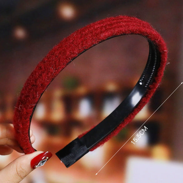 Women's Wavy Frosted Resin Hair Hoop Headband Solid Color Nonslip Hairband Handmade Simple Everyday Hair Accessory