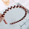 Women's Wavy Frosted Resin Hair Hoop Headband Solid Color Nonslip Hairband Handmade Simple Everyday Hair Accessory