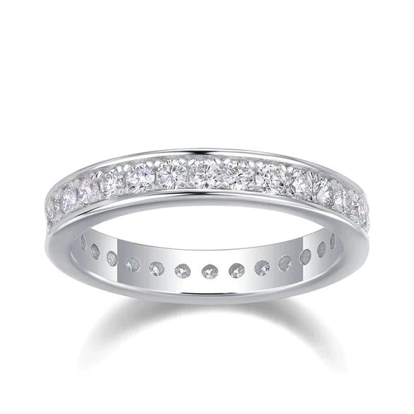Women's Wedding Stacking Copper Ring With Microencrusted Zirconia And Geometric Design