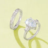 Women's Wedding Stacking Exaggerated Water Drop Geometric Copper Zirconia Ring Fashion Jewelry