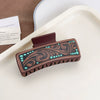 Women's Western Cowboy Style Handmade Plastic And Resin Playing Card Printed Shark Clip Hair Accessories