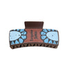 Women's Western Cowboy Style Handmade Plastic And Resin Playing Card Printed Shark Clip Hair Accessories