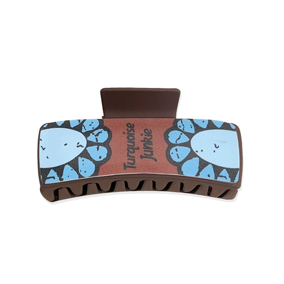 Women's Western Cowboy Style Handmade Plastic And Resin Playing Card Printed Shark Clip Hair Accessories
